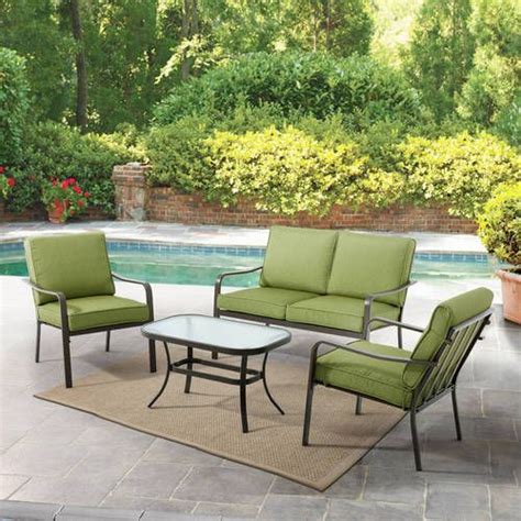 Mainstays Stanton Cushioned 4 Piece Patio Conversation Set Seats 4