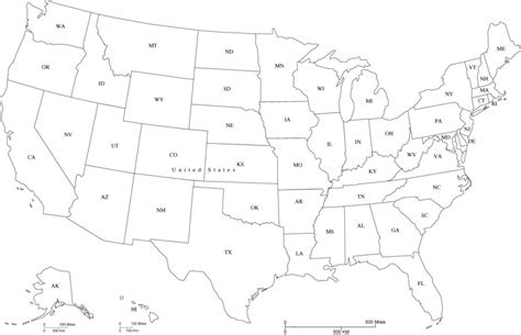 United States Map With State Abbreviations And Capitals