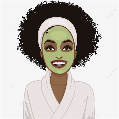 Black Woman With Spa Face Mask Beauty Beautiful Salon