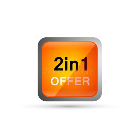Best Offer 2 In 1 Icon Button Element On White Background Stock Vector