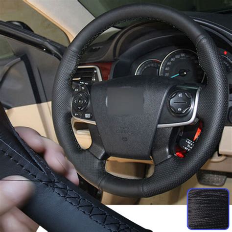 Real Leather Steering Wheel Cover Sewing Wrap For Toyota Camry 12 13 14