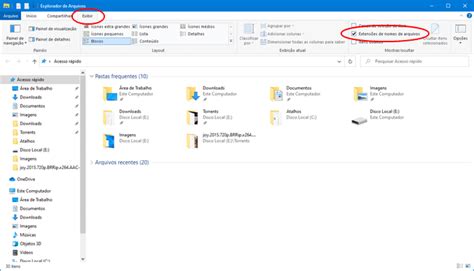 Como exibir a extensão dos arquivos no Windows 10