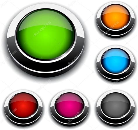 Round 3d Buttons Stock Vector Image By ©maxborovkov 3921319