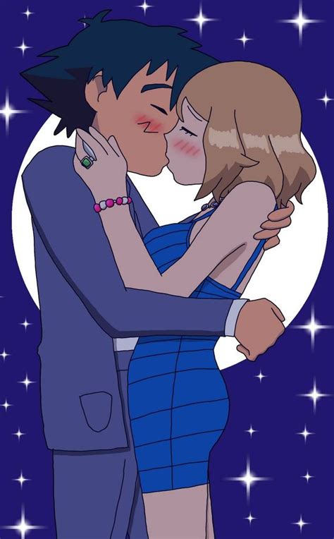 Amourshipping Date Kiss By Serenashowcase On Deviantart Pokemon Ash And Serena Pokemon Kalos