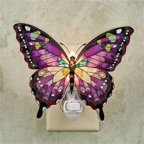 purple swallowtail butterfly nightlight glass butterfly stained glass butterfly stained