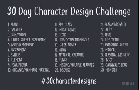 30 day character design challenge art amino