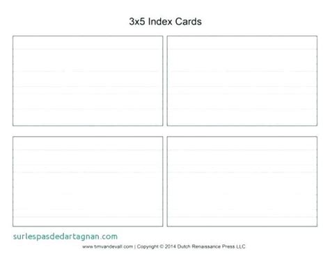 3 X 5 Index Card Template