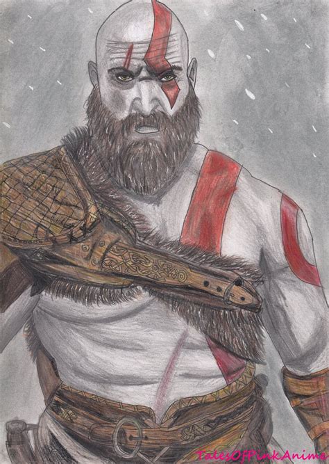 Speed Drawing New God Of War 4 Kratos By Talesofpinkanime