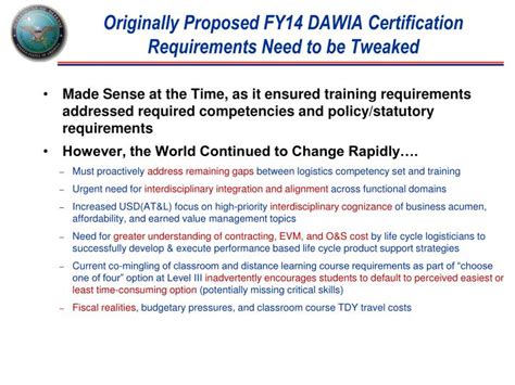 Ppt Proposed Life Cycle Logistics Certification Training Requirements
