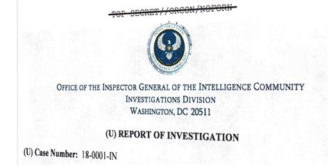 Alleged Unauthorized Disclosure Office Of The Inspector General Of