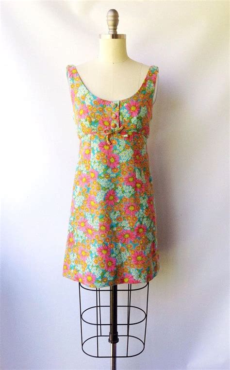 1960s Peck And Peck Bright Floral Mini Dress Vintage 60s Hot Etsy