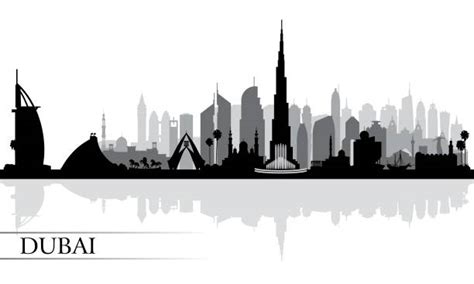 Vector illustration of london with colorful icons of routemaster buses and landmark buildings. Best Dubai Skyline Background Illustrations, Royalty-Free ...