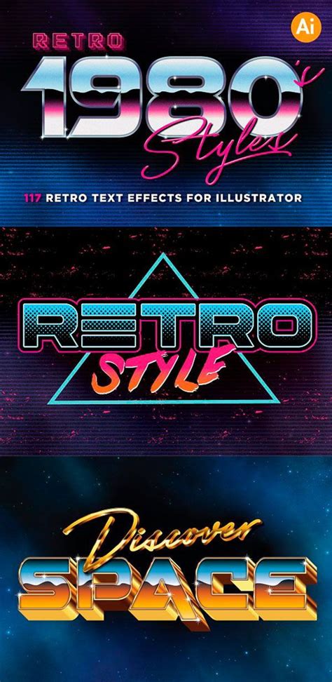 80s Retro Graphic Styles 117 80s Inspired Graphic Text Effects For