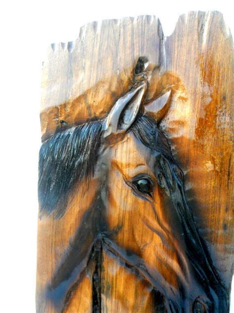 Horse Head Wood Carving Natural Teak Wood Hand Carved Horse Etsy