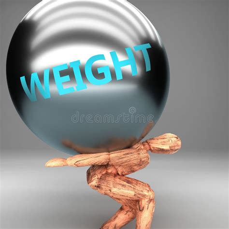 Weight As A Burden And Weight On Shoulders Symbolized By Word Weight