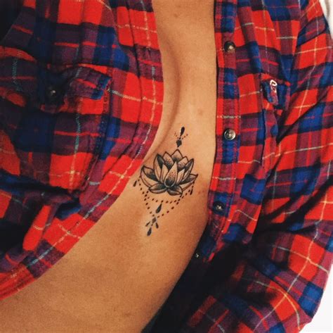 Sternum Lotus Flower Tattoo Under Breast Viraltattoo