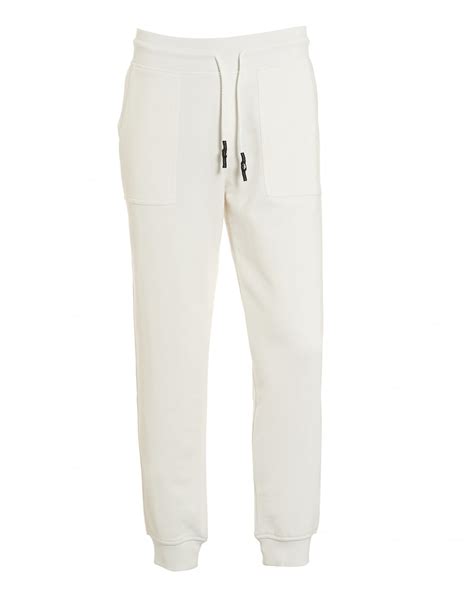 Armani Jeans Mens Embroidered Trackpants Cuffed White Sweatpants