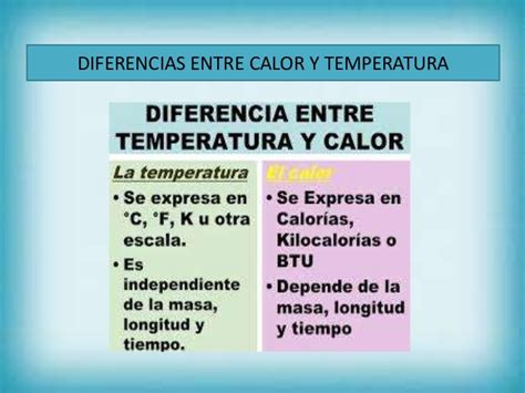 Cuadro De Diferencias Entre Calor Y Temperatura Kulturaupice