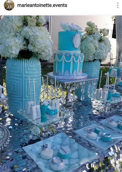 Tiffany Blue Inspired Bridal Shower Dessert Table And Decor Bridal Shower Desserts Bridal