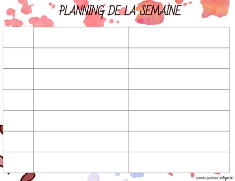 Jours et horaires en couleurs. Planning Semaine : Planning Semaine Design Letters Design ...