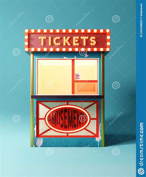 Vintage Funfair And Circus Ticket Booth Stock Illustration