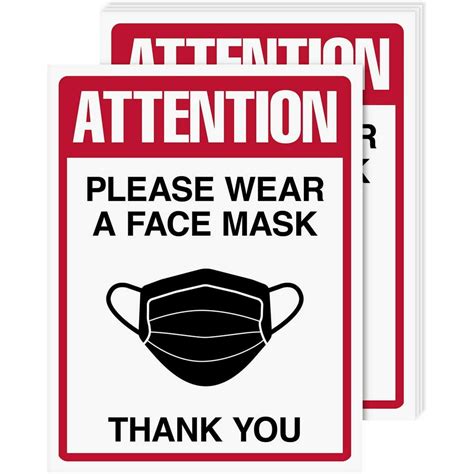 Please Wear A Face Mask Sign Bulk Weather Proof Water And Tear