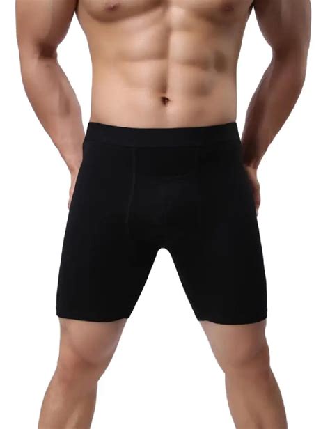 Mens Long Boxers Male Tight Underwear Plus Size Cotton Breathable Boxershorts Sports Underpants