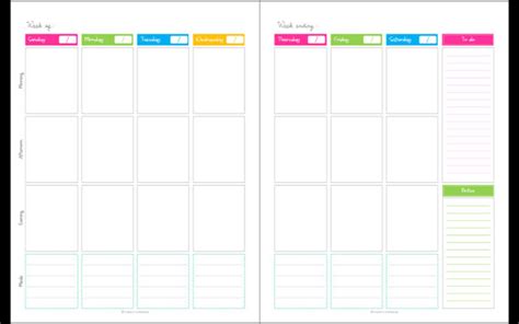 Available as adobe pdf and microsoft excel documents. Calendar Any year Unfilled blank1 week 2 page spread