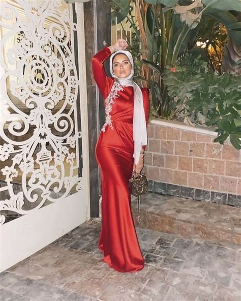 hijab outfit party red dress hijab hijabi dresses red satin dress hijab evening dress