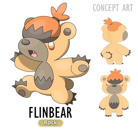 968 Flinbear Rock O Pokémon Urso Rochoso Flinbear é Um Agitado