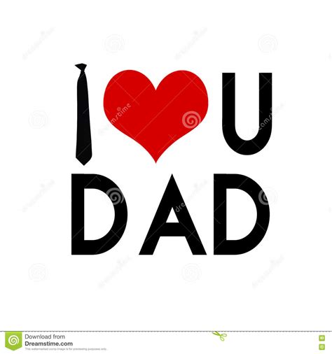 I Love You Dad Father S Day Card Stock Illustration Illustration Of