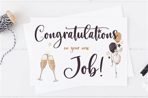 Congratulations On Your New Job Card Champagne New Job Etsy Australia