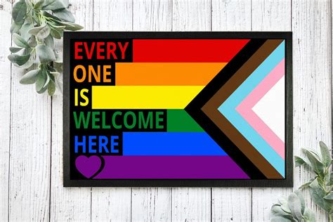 Everyone Is Welcome Here Doormat Lgbtq Welcome Mat Lgbt Etsy Australia