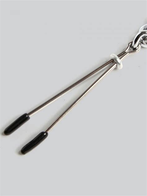 Limited Edition Dominix Deluxe Nipple Tweezers And Clit Clamp With Chain At Discount