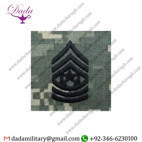 Genuine Us Arm Embroidered Acu Sew On Rank Insignia Command Sergeant