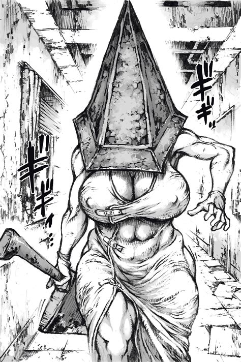 fueking pyramid head silent hill gender request highres 1girl breasts cleavage