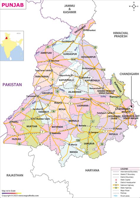 Punjab Map Map Of Punjab State Districts Information And Facts