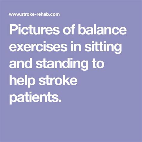 Pictures Of Balance Exercises In Sitting And Standing To Help Stroke