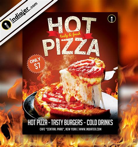 pizza restaurant flyer free psd template indiater