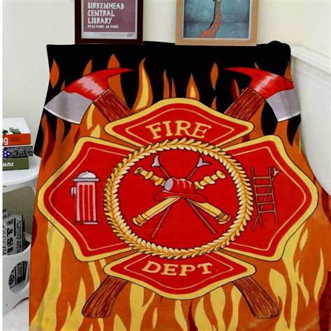 Blanket Comfort Warmth Soft Plush Easy Care Machine Wash Firefighters