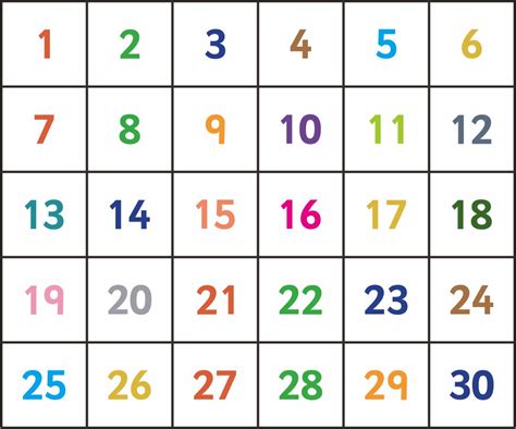 Free Printable Number Cards 1 30 Printable Templates
