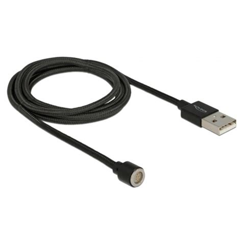 DeLOCK USB Magnetisches Daten Und Ladekabel USB A Stecker Magnetanschluss Schwarz