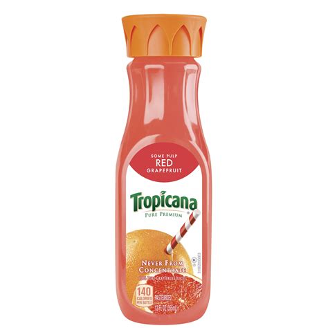 Tropicana Pure Premium Ruby Red Grapefruit Juice 12 Fl Oz Walmart