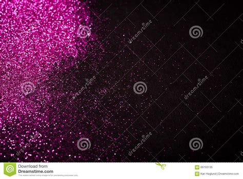 Pink Glitter On Black Backgrund With Copy Space Stock Image Image Of