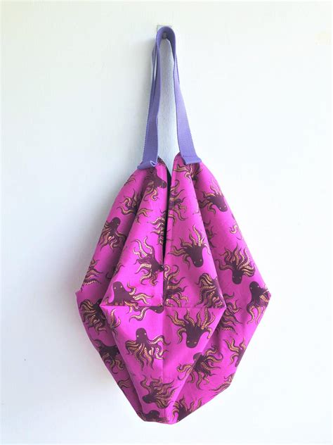 Shoulder Sac Bag Origami Fabric Bag Ooak Cool Fabric Eco Friendly Ba