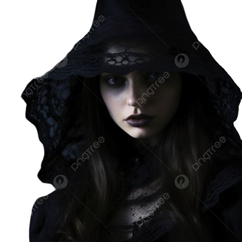 A Mystical Portrait Of A Young Girl In The Image Of A Dark Witch An