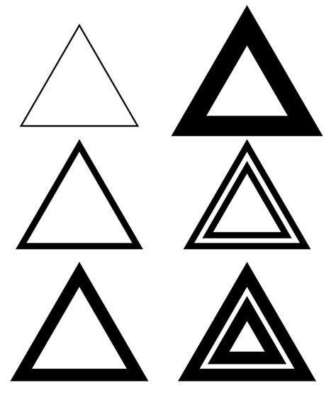Four Different Shapes That Appear To Be In The Shape Of An Triangle
