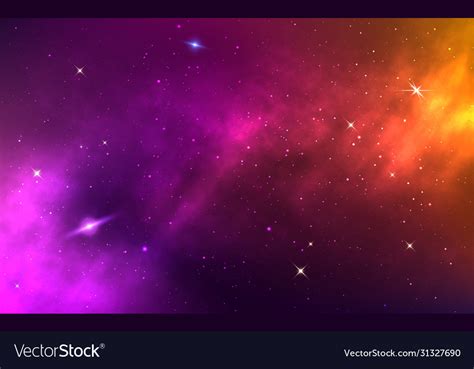 Space Background Yellow Colorful Galaxy Royalty Free Vector