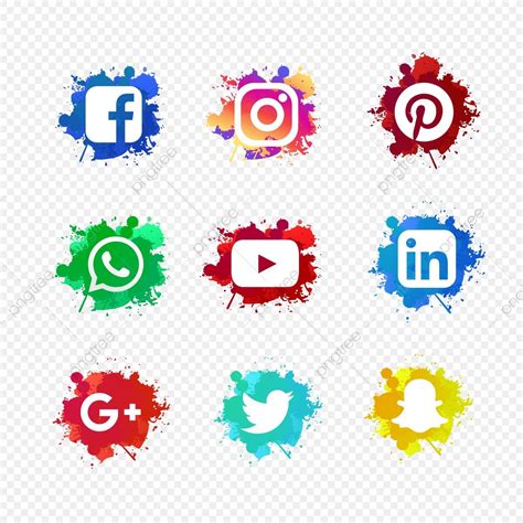 Social Media Set With Ink Splashed Ink Abstract Watercolor Png And