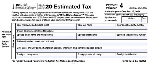 Form 1040 Estimated Payment Voucher 4